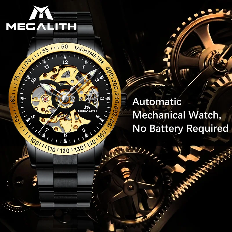 2019 мужские наручные часы MEGALITH механические автоматические Relogio Masculino automatico