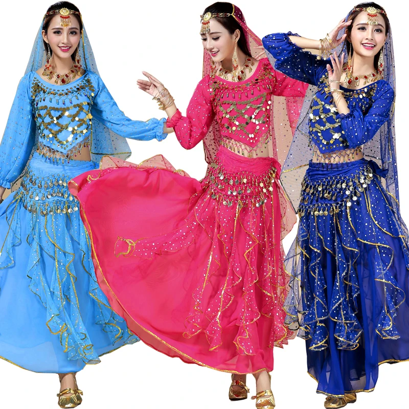 Женский костюм для танца живота с юбкой и цепочкой на талии | Тематическая одежда