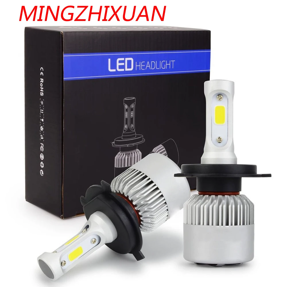 2pcs H7 H4 LED H11 H1 H3 9005 9006 Car Headlight Lamp 72W 8000LM 12V Automobile lamp COB Chips white 6500K Super Bright | Автомобили и