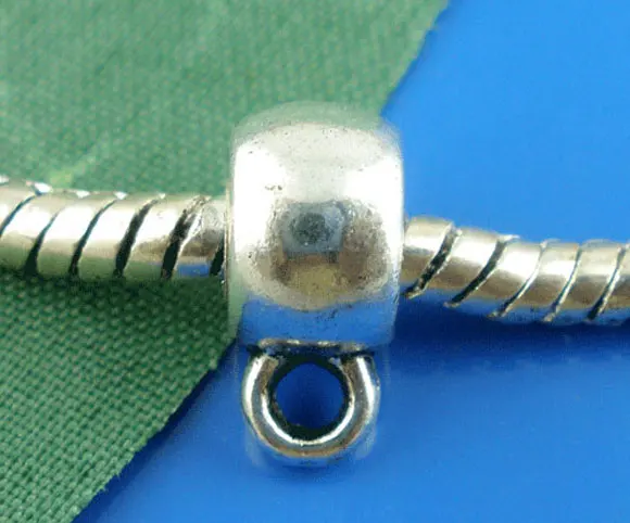 DoreenBeads Винтажные бусины в европейском стиле круглые Античные Серебристые для