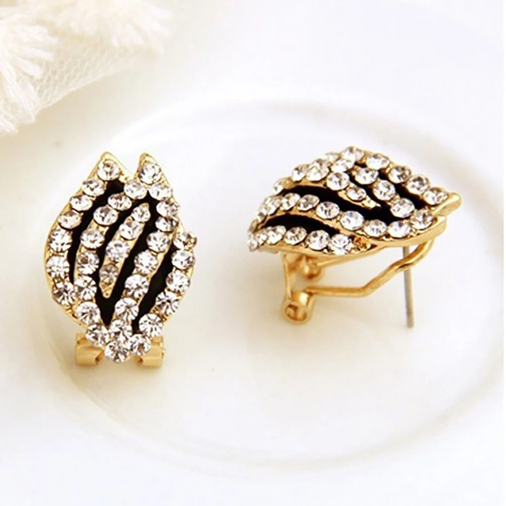 Women Party Rhinestone Jewelry Tulip Flower Ear Studs Earrings Piercing Gift | Украшения и аксессуары