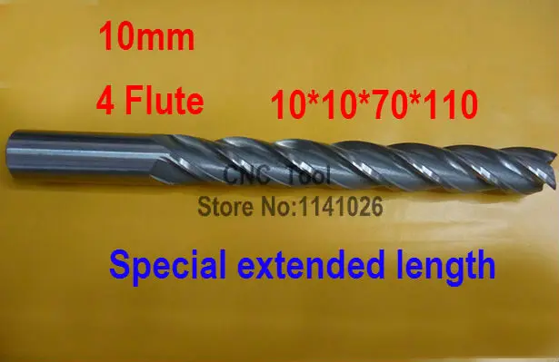 

1pcs 10mm Four 4 Flute HSS & Special extended length Aluminium End Mill Cutter CNC Bit Milling Machinery tools Cutting tools