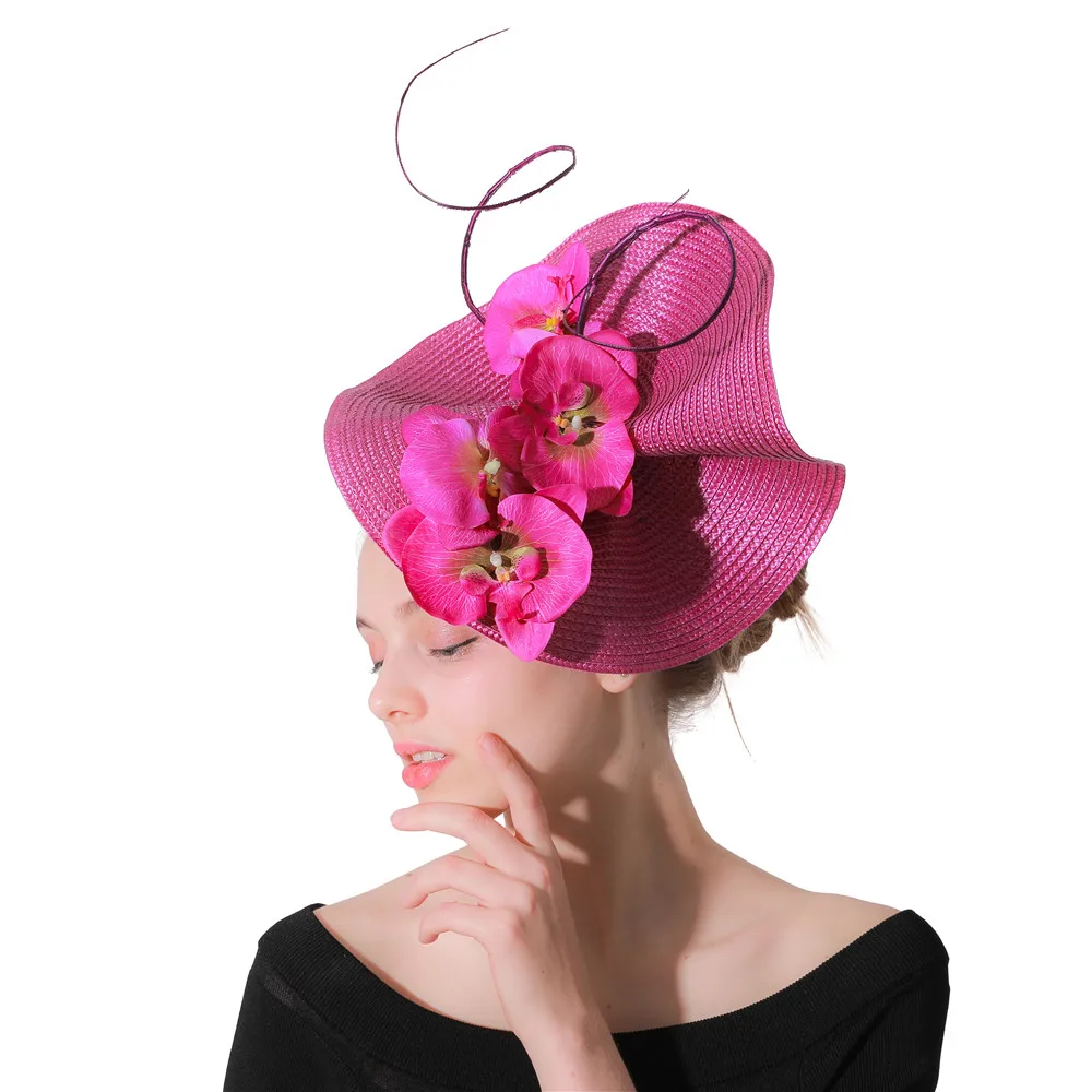 

Femal Party Purple Headpieces Women Cocktail Church Fascinators Accessories Flower Decoration Headdress Ladies Headwear Hairpin