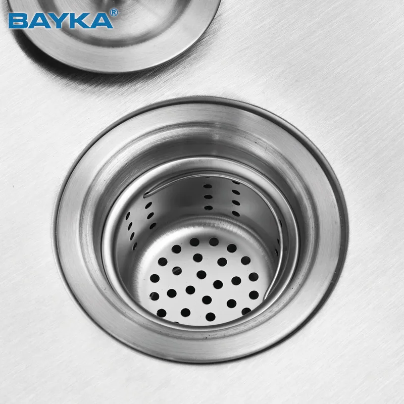 Матовая кухонная раковина BAYKA 201 / 304 из нержавеющей стали фильтр для слива в сборе