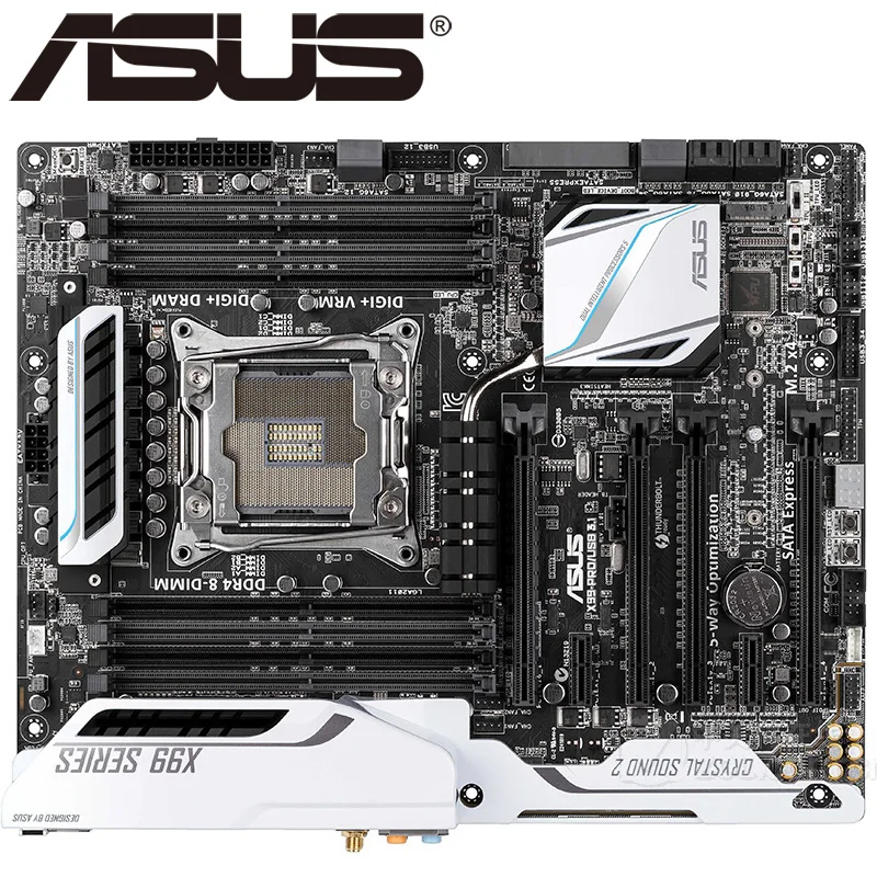 Asus X99-PRO/USB3.1 рабочего Материнская плата X99 разъем LGA 2011-v3 i7 X DDR4 128G блок питания ATX UEFI BIOS используется платы на продажу