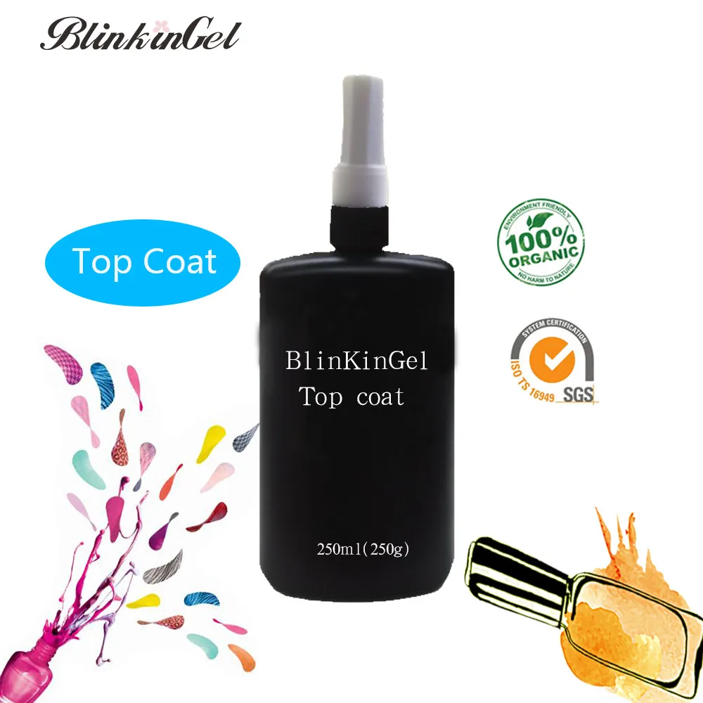 BlinkinGel 250 мл долговечные УФ-приборы для микроскопа пальто база пальто УФ гель УФ-Базовое покрытие верхнее покрытие лак для ногтей Замачивание от геля - Цвет: 250ml Top Coat