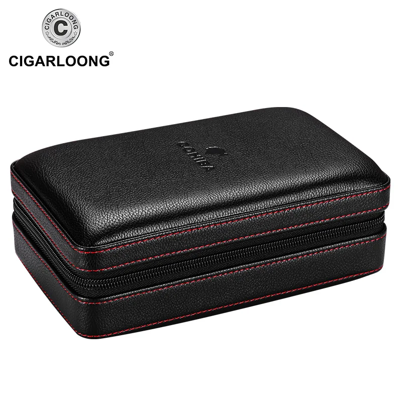 COHIBA черный/коричневый кожаный чехол для сигар с отделкой из кедра хьюмидор