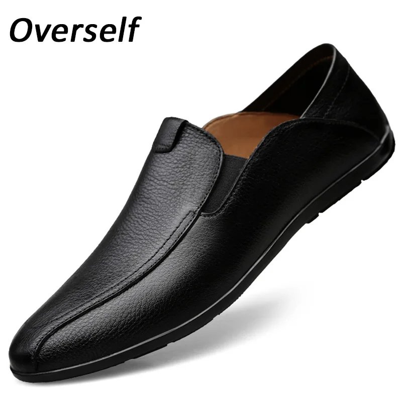 Men's Loafers Comfy Drivings Shoes Soft Genuine Leather Moccasins Slip-on Casual Men Flats Luxury Fashion Plus Large Size | Обувь