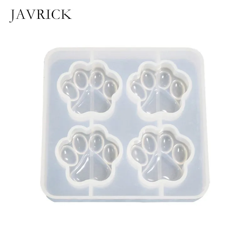 1 Cute Pet Paw Snowflake Pendant Silicone Resin Mold DIY Earrings Necklace Keychain Accessories Jewelry Making Tools - Цвет: 1