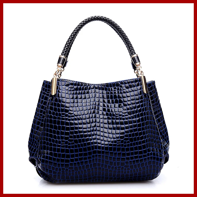 

2015 New Women Handbag Genuine Leather Bag Crocodile Pattern Shoulder Bag Fashion Women Leather Handbag Casual Tote Bolsas