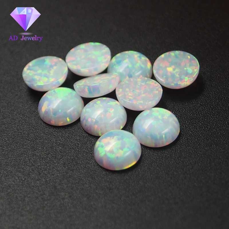 

10 piece /Alot Wholesale Opal Stone White Opal Baeds 7mm Opal Cabochon Stone For Ring