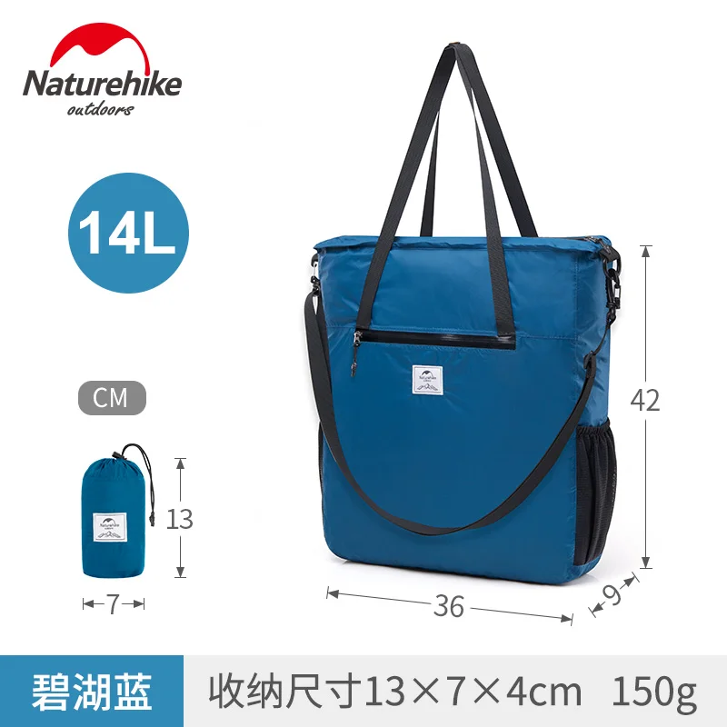 Blue Naturehike спортивная сумка женская простая дикая Повседневная сумка легкая водонепроницаемая складная сумка - Цвет: Blue