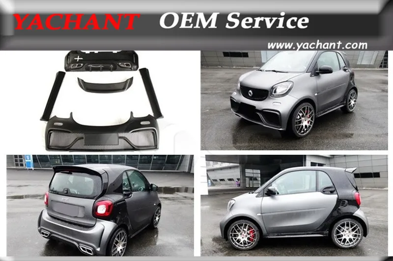 Часть углеродного волокна стекло FRP тела комплект подходит для 2015 2017 Smart Fortwo C453 AMG