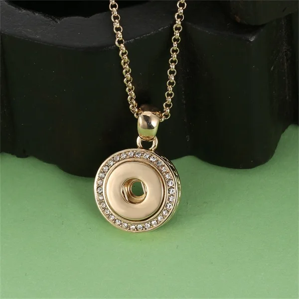 Legenstar 12mm Snap Button Pendant Necklace With Rhinestones Gold Color Interchangeable Jewelry For Women Statement | Украшения и