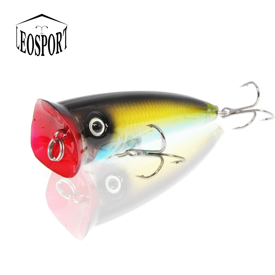 

Fishing Lures Bait Artificial-Wobblers Topwater Popper Plastic 6--Hooks 5-Color Hot