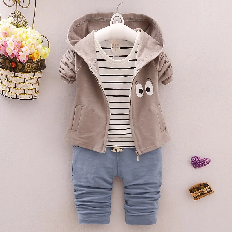 BibiCola baby Boys Clothing Set Autumn 3 Pieces Cartoon sui Hooded +T-shirt+ Pants Suits Baby Boys&ampGirls sport Clothes set | Детская
