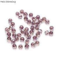 50 piece purple ab color crystal glass rondelle quartz faceted beads for handmade making bracelet necklaces diy 4 8mm