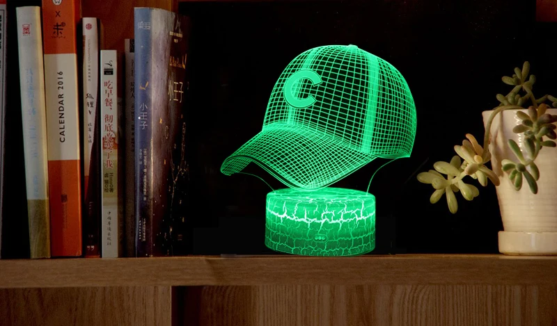 3D Письмо C шляпа Светодиодный оригинальность USB Night Lights атмосферу визуальный красочная настольная лампа светодиодный свет мультфильм Декор лампы подарок