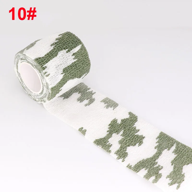 10 snow camouflage 4,5 м Хант Маскировка Elastoplast камуфляж эластичный Обёрточная бумага ленты самоклеящиеся Спорт протектор лодыжки до колена палец руки повязки - Цвет: 10 snow camouflage