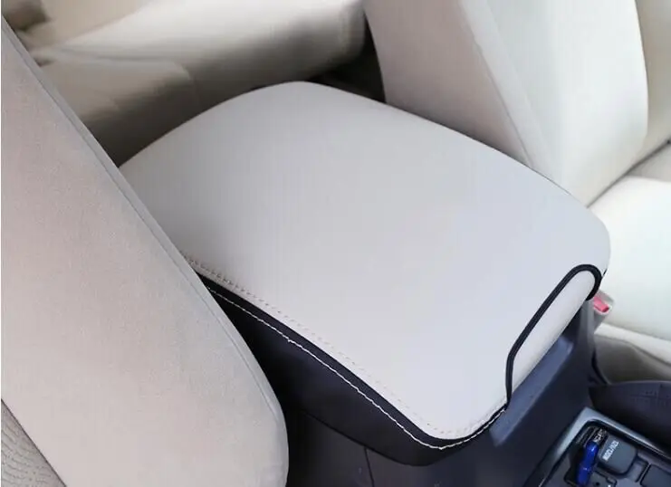 Волокна кожи автомобиль Подлокотник Крышка для land cruiser prado 2010 2011 2012 2013 2014 2015 2016 2017