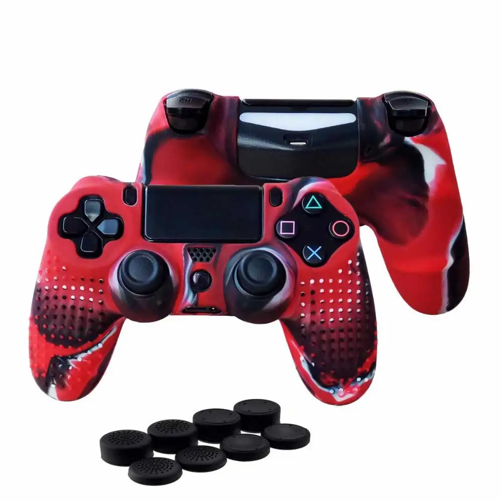 9 in 1 for Dualshock 4 PS4 Slim Pro Controller Studded Skin Preminum Protective Anti-Slip soft Silicone Grip Case Cover | Электроника