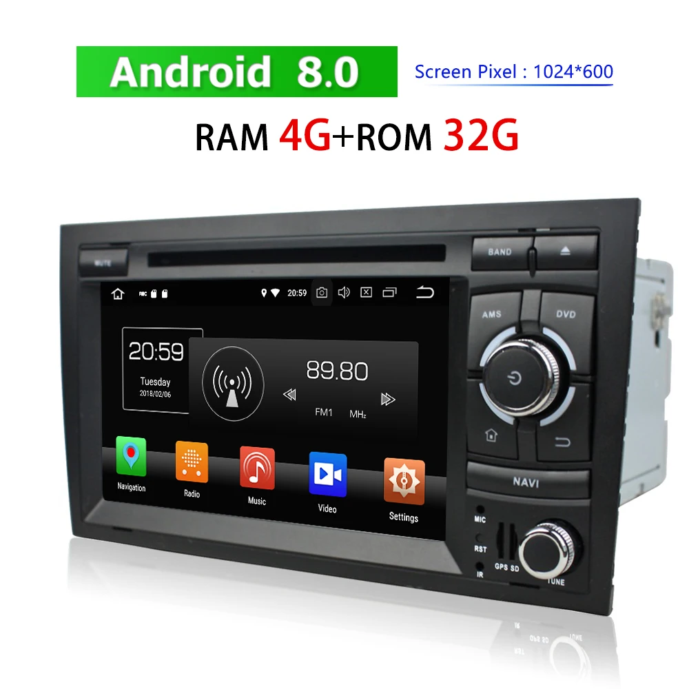 Сенсорная версия для Audi A4 2002 ~ 2008 Android Auto Stereo 2 Din Bluetooth радио GPS Навигация BT WIFI 3G 4G