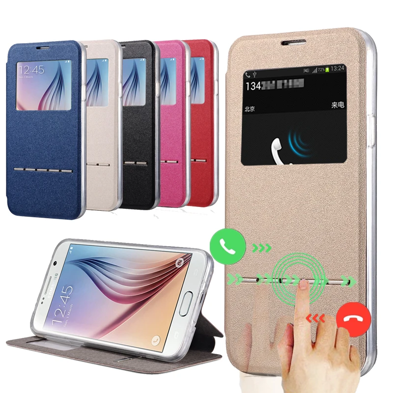 TANZ чехол с окошком для экрана Дисплей флип из ТПУ Samsung Galaxy S6 G9200 край G9250 S6edgePlus