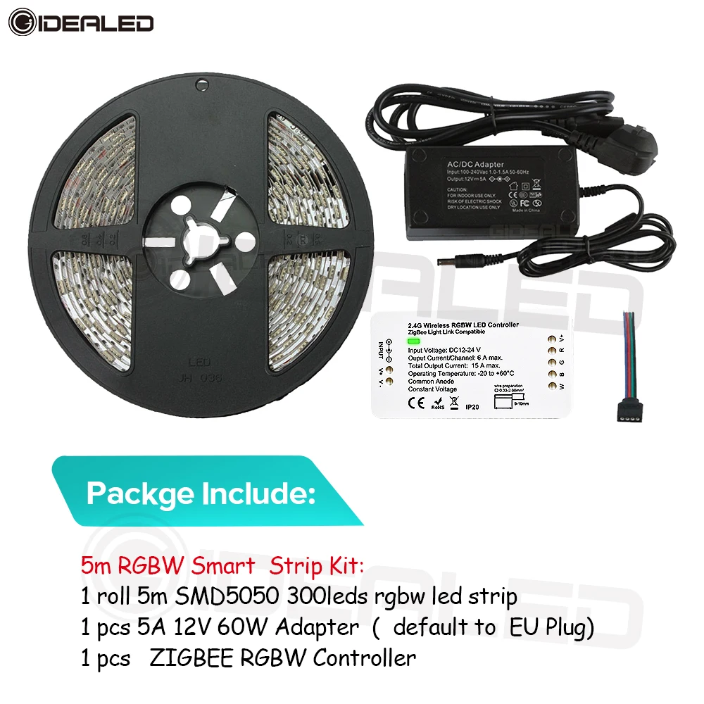 Домашний умный комплект ZIGBEE RGBW с полосами ZIGBEE Smaet светодиодный контроллер zll светильник 5 м 300 светодиодный s для Echo Alexa plus Голосовое управление