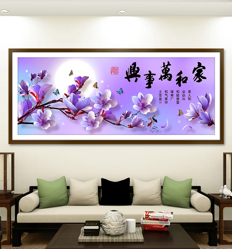 QIANZEHUI DIY Алмазная вышивка круглые алмазные бабочки магнолии стразы алмазная