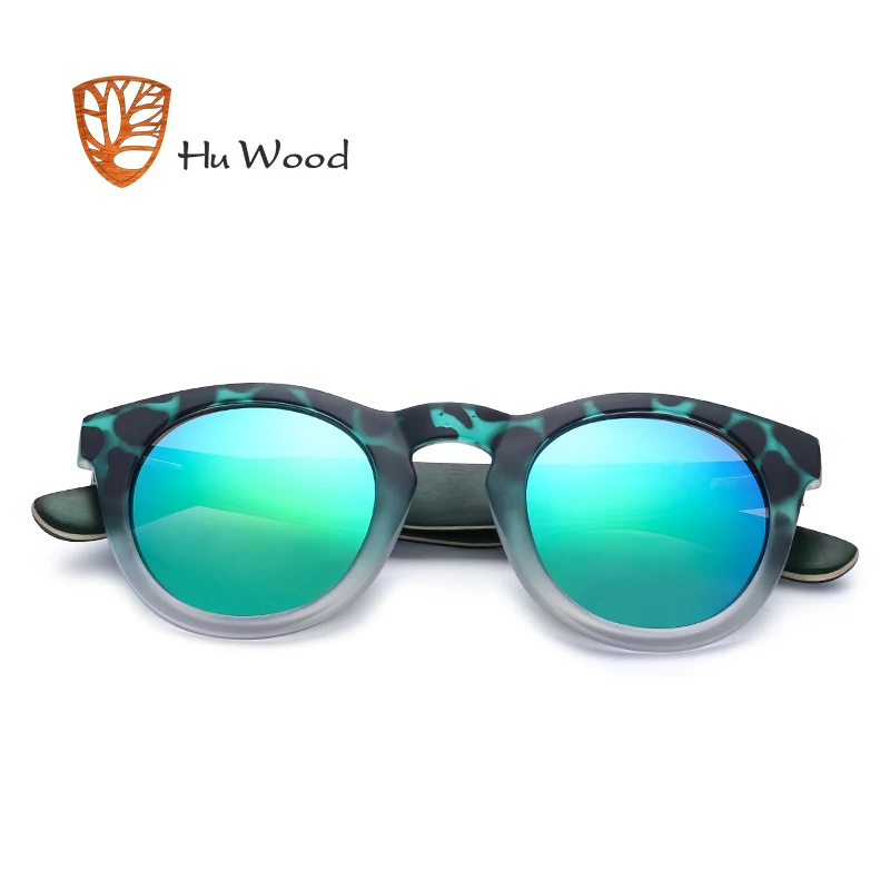 

Hu Wood New Vintage Round Sunglasses Women Brand Designer Retro Round stripe Sun Glasses Female Oculos De Sol Feminino Gafas