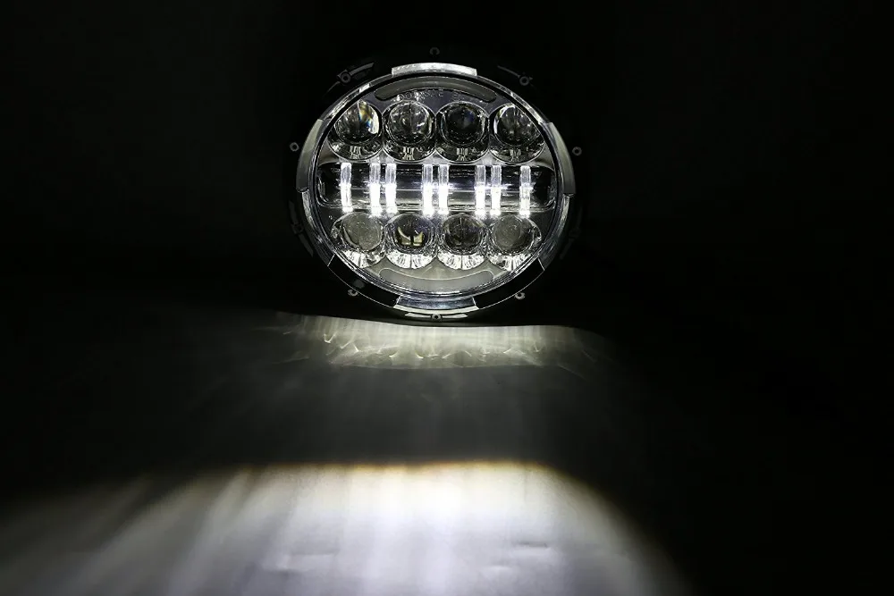 SOLICHT 7 дюймов 80 Вт круглый светодиодный задний фонарь/желтый/белый полумесяц DRL