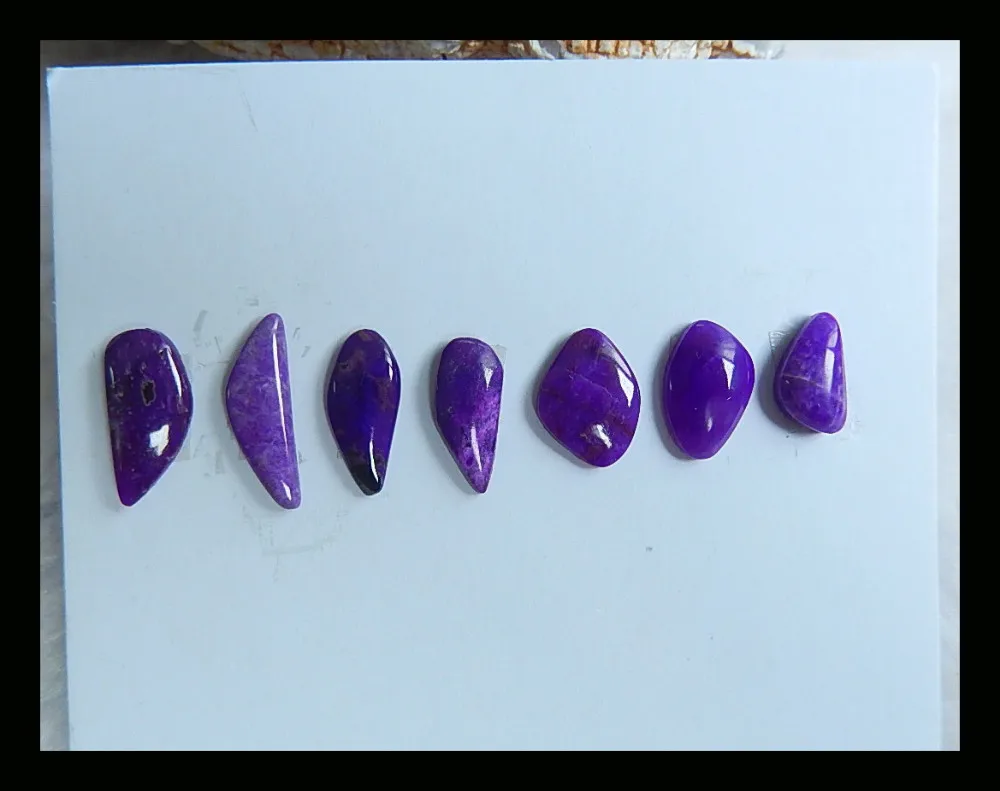Натуральные камни распродажа 7 шт. Sugilite комплект кабошонов, 14x5x2 мм, 9x5x4 мм, 2,92 г Модные фиолетовые ювелирные аксессуары