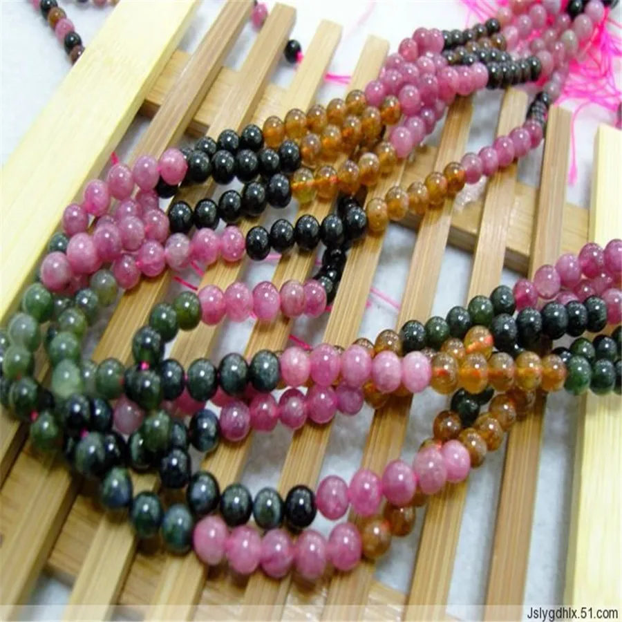 Подлинная Красочный Турмалин Природный камень 5мм кристалл кварца круглые