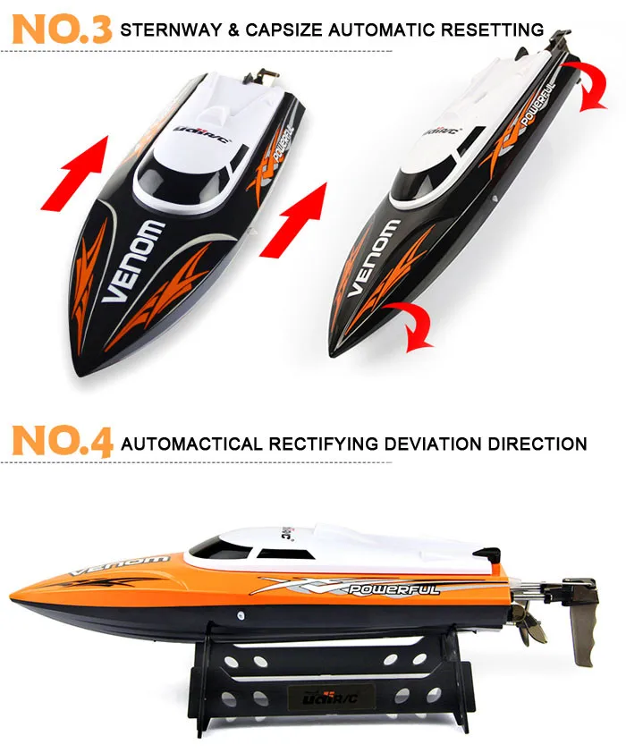 Радиоуправляемая скоростная лодка Udi001 Udi 001 4CH Tempo power Venom 2,4G лодка с дистанционным управлением с автоматическим выпрямлением отклонения игрушки