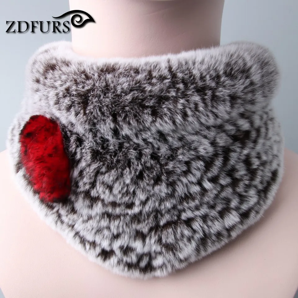 ZDFURS * Женский вязаный шарф ручной работы из кроличьего меха модное кольцо