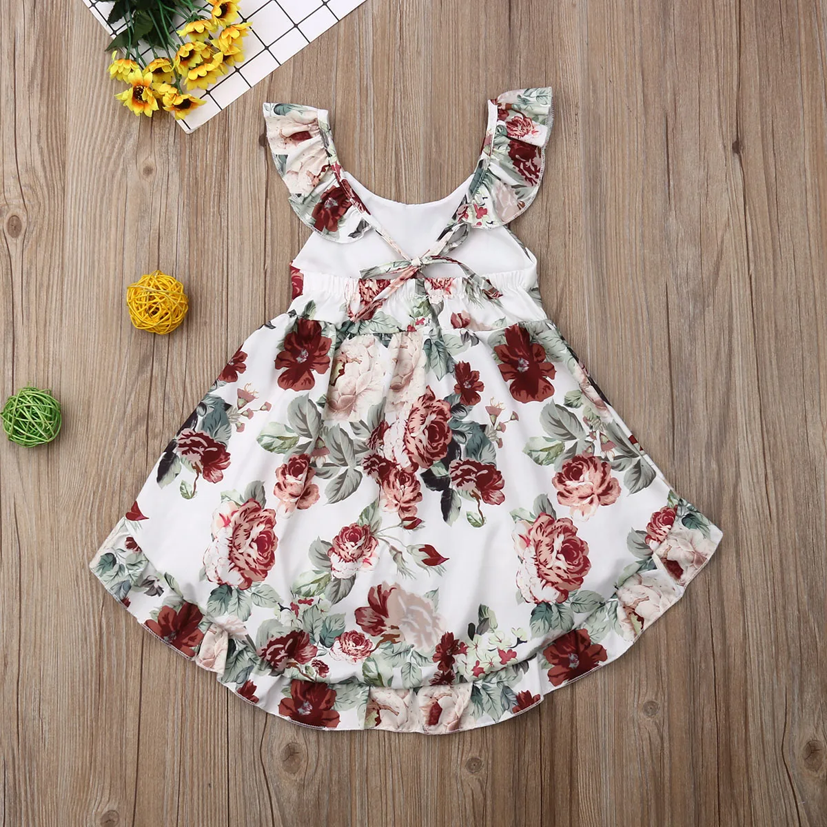 New Todder Kids Baby Girls Clothing Flowers Sleeveless Irregular Sundress Outfits | Детская одежда и обувь