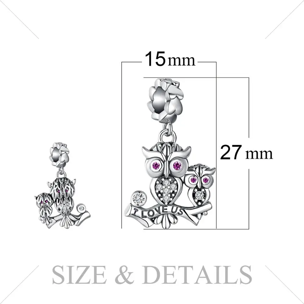 JewelryPalace 925 пробы Серебряный создан RubyOwl бусины, семейные талисманы Fit Браслеты Лидер продаж для женщин как красивые подарки
