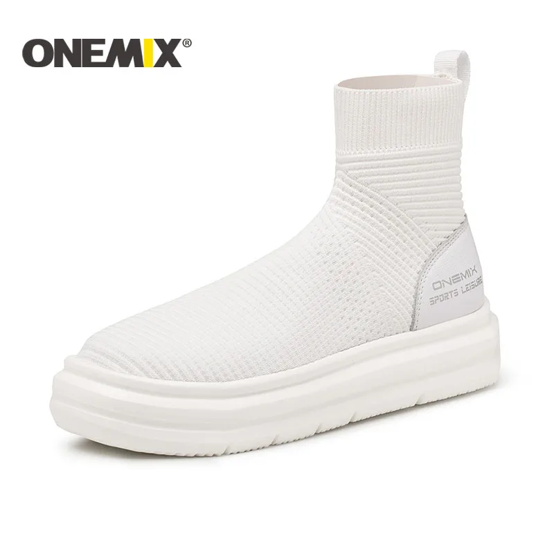

Onemix NEW sock ankle boots for women height increasing walking shoes men outdoor trekking men running shoes women free shipping