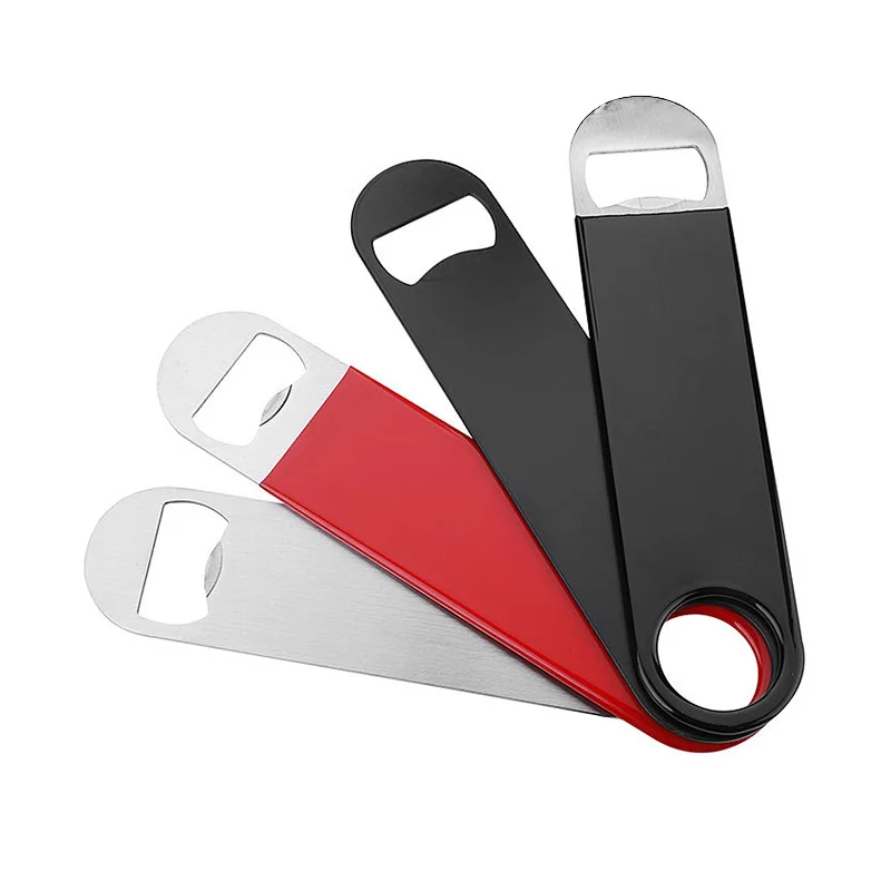 Unique Stainless Steel Large Flat Speed Bottle Cap Opener Remover Bar Blade Home Hotel Professional Beer Bottle Opener Kitchen