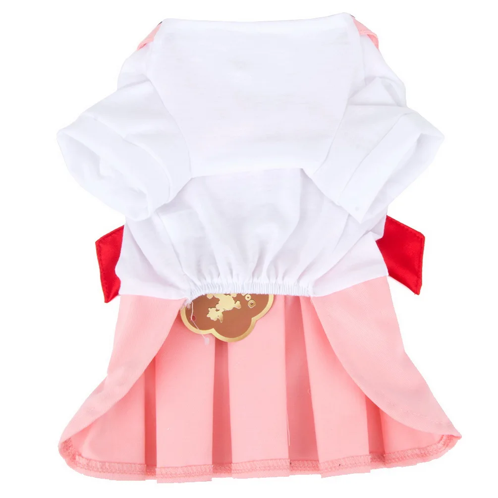2018 New Sailor School Uniform Dress for Small Dog/Cat Girl Bow Pleated Skirt Puppy Clothes (Size XS-XL all Pet) | Дом и сад