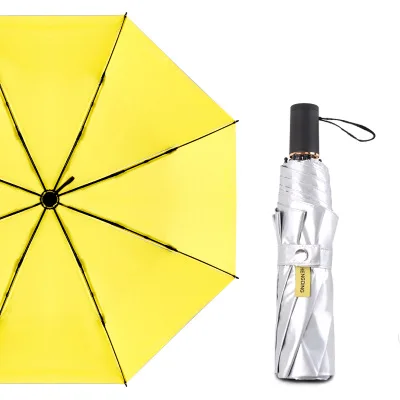 yellow Fashion Silver Reflective Umbrella Rain Women Anti UV Windproof Folding Umbrellas Travel Business Umbrella Man parasol Paraguas зонт прозрачный - Цвет: yellow