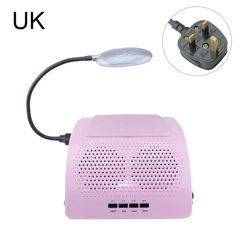 UK plug 50 Вт салонный всасывающий пылеуловитель УФ гель сушилка машина пылесос дизайн ногтей маникюр салонный пылеуловитель инструмент для коллекционеров светодиодный светильник - Цвет: UK plug
