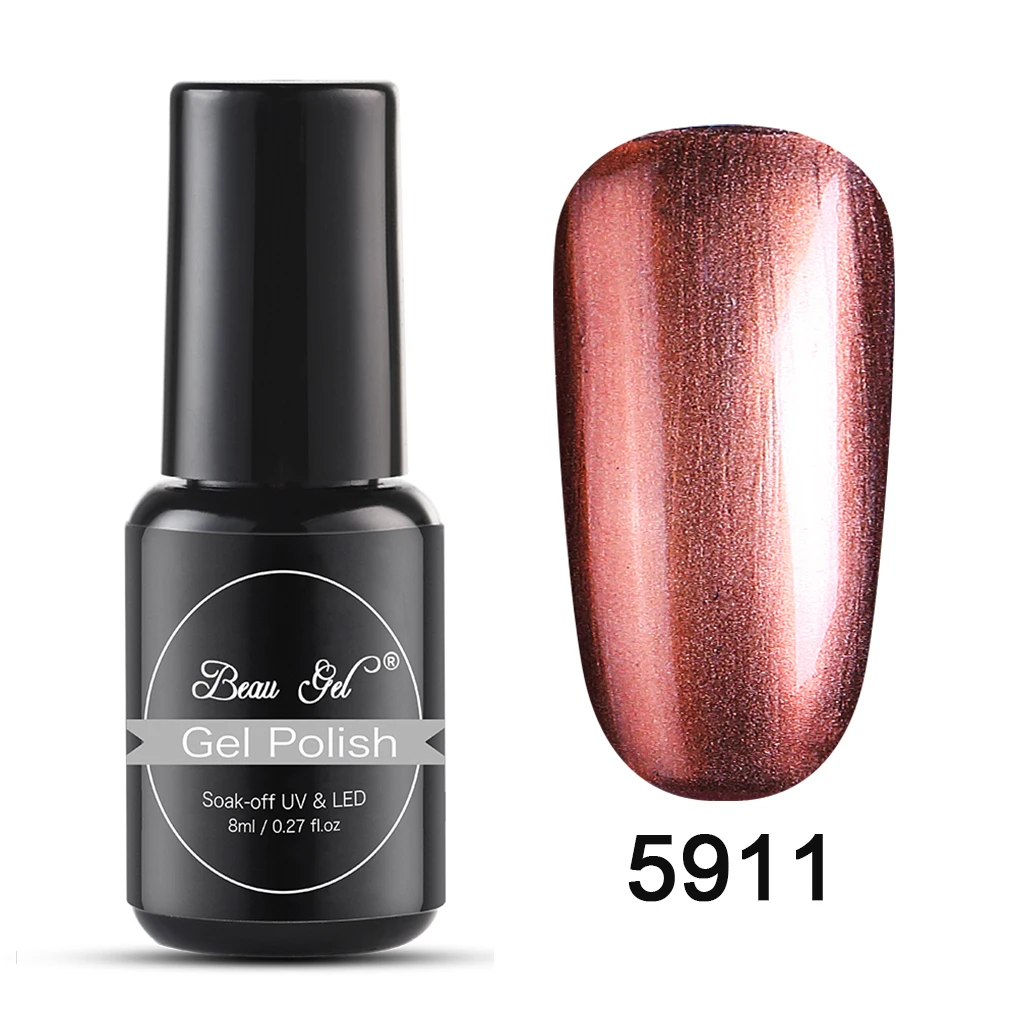 5911 Beau гель 8 мл Лак для ногтей металлик зеркальный эффект гель лак Vernis полуперманентный УФ Гель-лак дизайн ногтей маникюр гель лак - Цвет: 5911