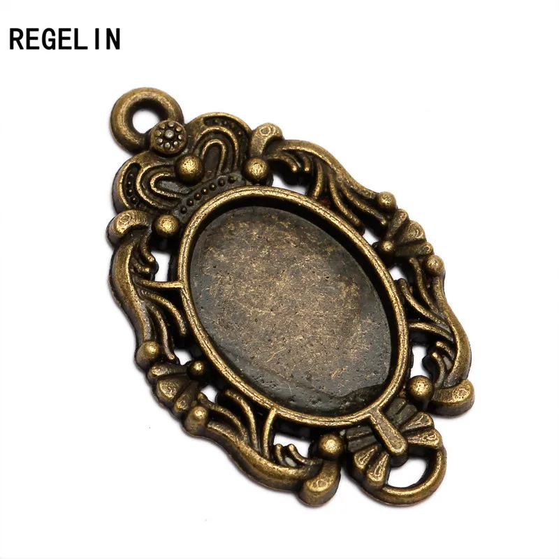 REGELIN 20 шт./лот античная бронза/античное серебро цинковый сплав Камея Кабошон