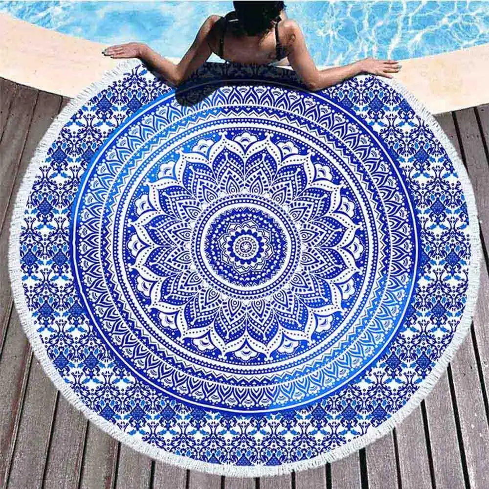 Mandala tapestry 3 Мандала Круглый Гобелен летнее пляжное полотенце Бикини шаль покрывало для пикника ковер одеяло кисточкой Богемия коврики йога коврик Домашний Декор Текстиль - Цвет: Mandala tapestry 3