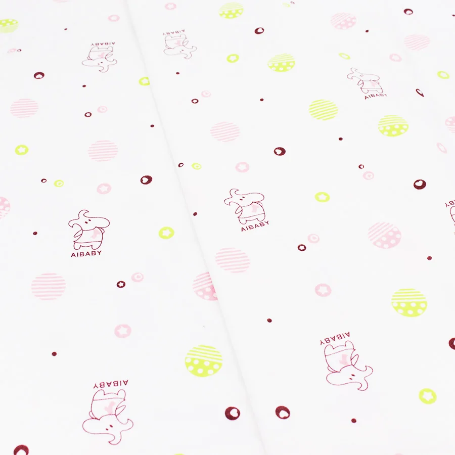 Хлопковая трикотажная ткань с мультяшным принтом для малышей эластичная шитья