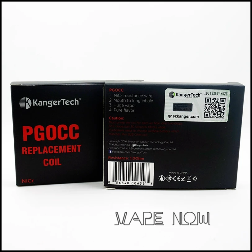100% оригинальные катушки Kanger PGOCC головка пангу катушка бака SS316L 0.5ohm Nicr 1.0ohm 1.5ohm для