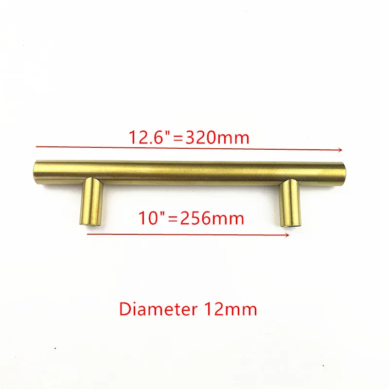 12 12.6inch 256mm Диаметр 10 мм матовый черный 12 мм золотой цвет sqaure 12*12 мм черная дверца кухонного шкафа Ручка из нержавеющей стали "~ 24" - Цвет: 12 12.6inch 256mm