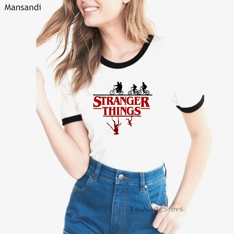 Summer stranger things 3 t shirt graphic tees women funny shirt femme Upside Down Eleven Tshirt summer top female t-shirt
