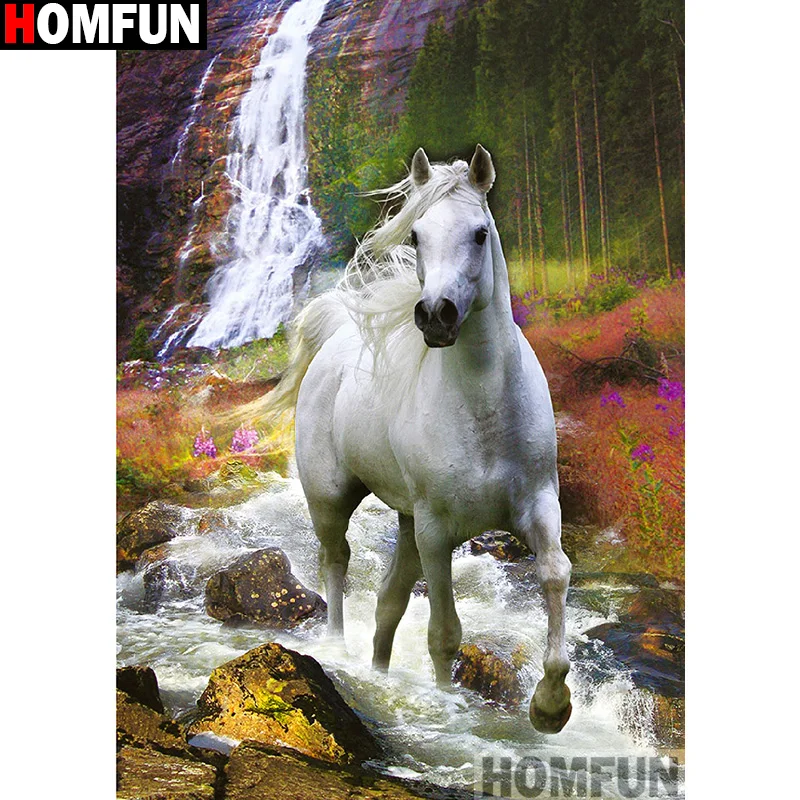

Алмазная живопись HOMFUN «Лошадь», алмазная вышивка с полными квадратными/круглыми стразами, 5D «сделай сам», домашний декор, A13749
